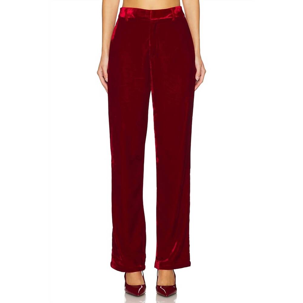 NEW STEVE MADDEN mercer pant in red velvet